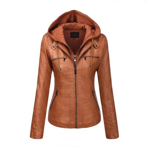 hooded jacket brown jacket leather jacket ricos sports ricossports