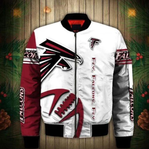 Bearnard Atlanta Falcons Graphic Balls Printed Bomber Jacket Ricos sports