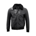 Men's A2 Black Sheep Nappa Leather Bomber Jacket ricossports.com