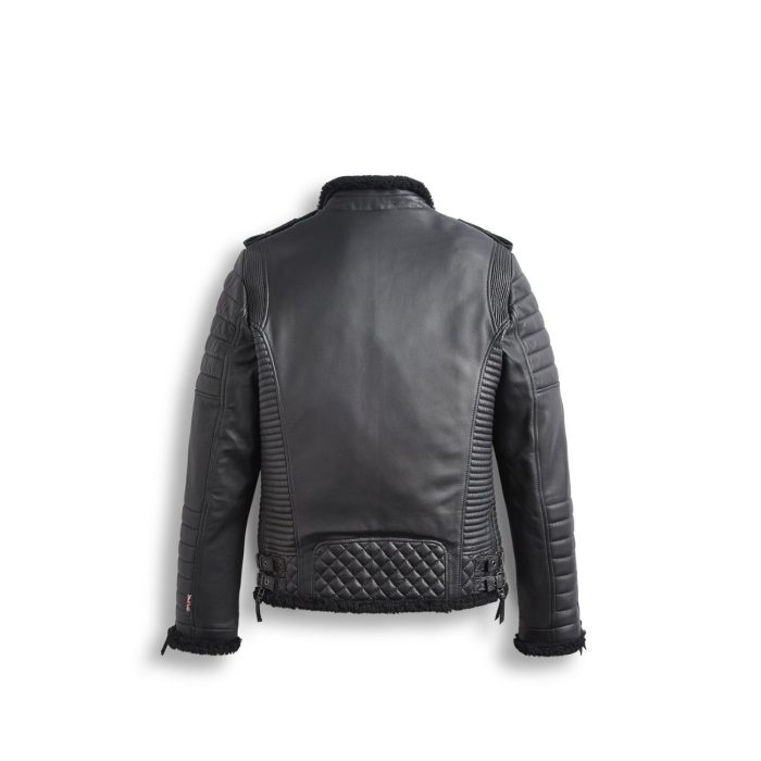 Benjamin Biker Padded Quilted Shearling Jacket ricossports.com