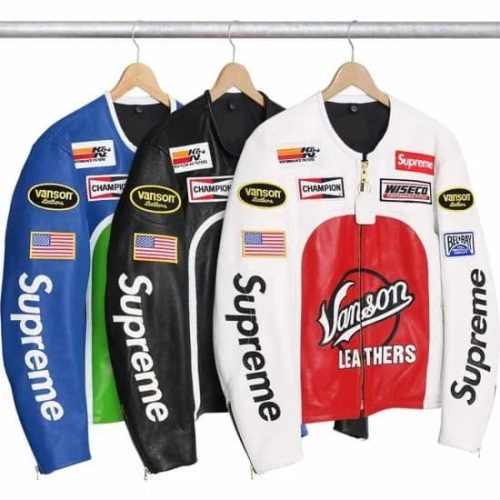 Supreme jacket leather jacket racing